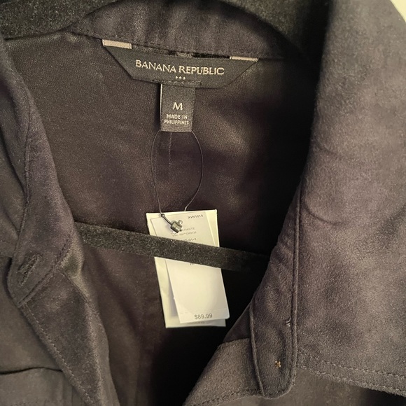 Banana Republic Faux Suede Belted Top-Black - Picture 5 of 5